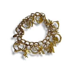 Kirks Folly The Secret Of The Seven Angels Bracelet VTG Goldtone Cherubs Charms